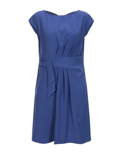 Shop Armani Collezioni Short Dress In Blue