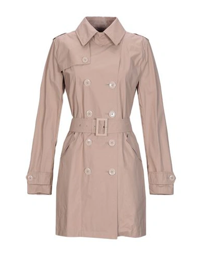 Shop Herno Woman Overcoat Blush Size 8 Cotton, Polyurethane In Pink