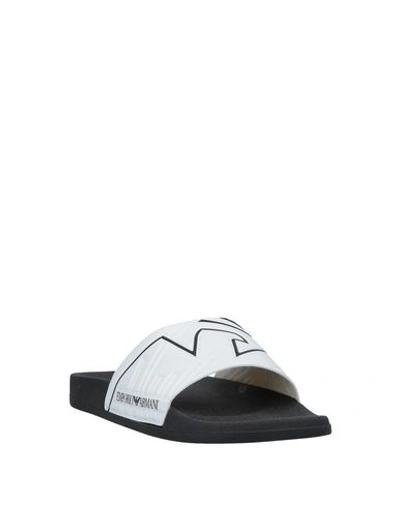 Shop Emporio Armani Slides And Slippers In White