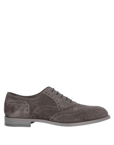 Shop Rocco P Laced Shoes In Dove Grey