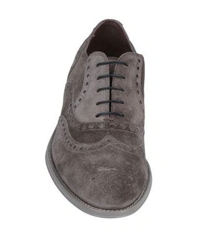 Shop Rocco P Laced Shoes In Dove Grey