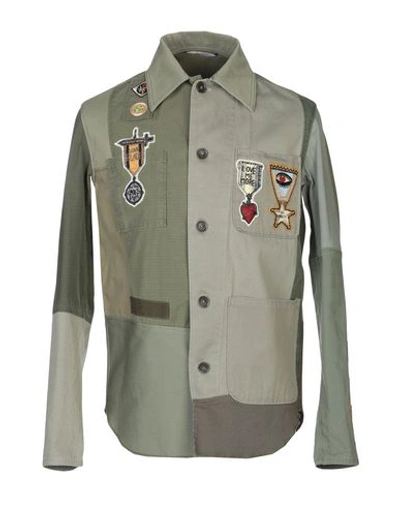 Shop Valentino Garavani Man Jacket Military Green Size 36 Cotton