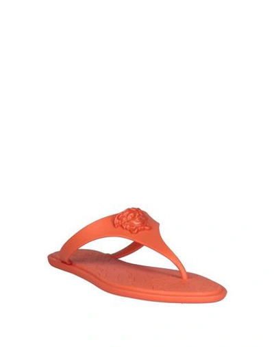 Shop Versace Flip Flops In Orange