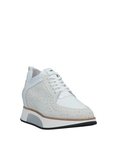 Shop Alberto Guardiani Woman Sneakers White Size 10 Soft Leather
