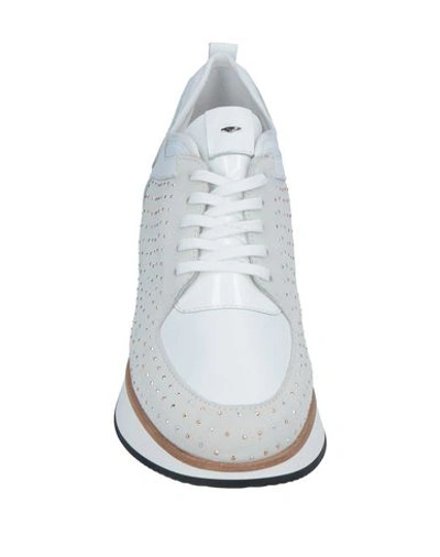 Shop Alberto Guardiani Woman Sneakers White Size 10 Soft Leather