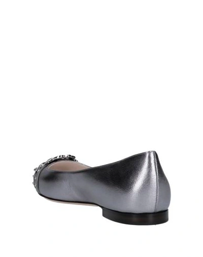 Shop Roberto Cavalli Ballet Flats In Silver