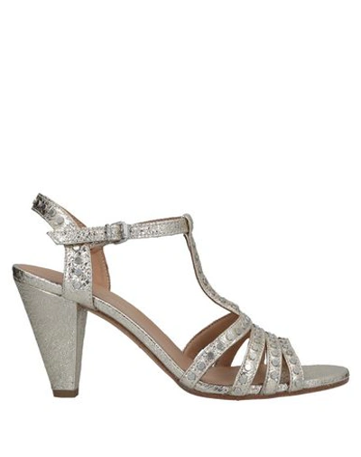 Shop Janet & Janet Woman Sandals Platinum Size 5 Soft Leather In Grey