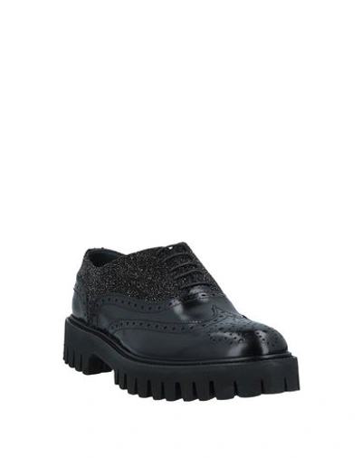 Shop Alberto Guardiani Woman Lace-up Shoes Black Size 8 Soft Leather