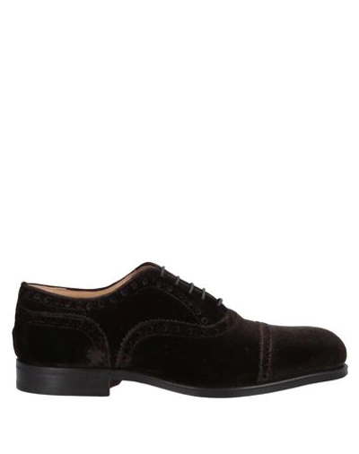 Shop Steve's Lace-up Shoes In Dark Brown