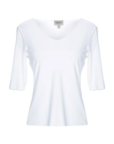 Shop Armani Collezioni T-shirts In White