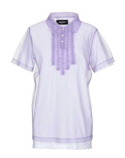 Shop Dsquared2 Polo Shirts In Light Purple