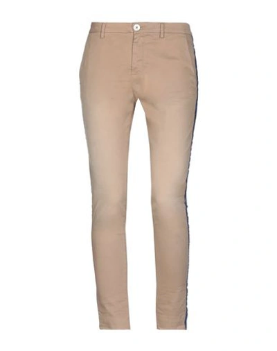 Shop Aglini Casual Pants In Khaki