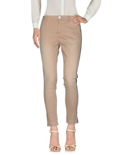 Shop Aglini Casual Pants In Khaki