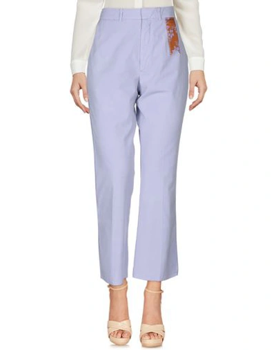 Shop The Gigi Woman Pants Lilac Size 6 Cotton In Purple