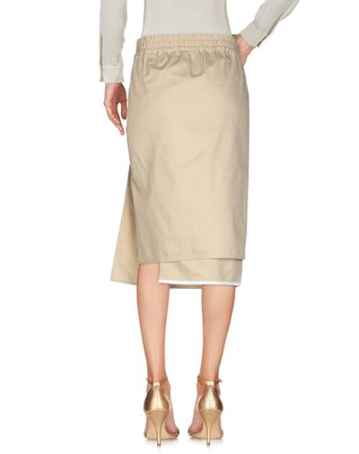 Shop Barbara Alan Knee Length Skirt In Beige