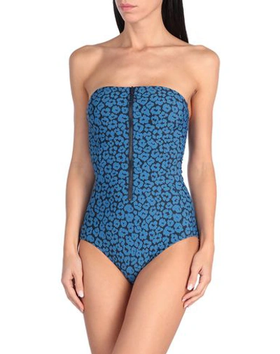 Shop Stella Mccartney One-piece Swimsuits In Blue