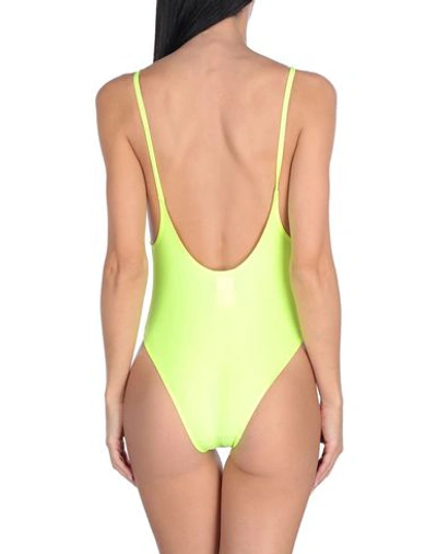 Shop Make Money Not Friends One-piece Swimsuits In Yellow