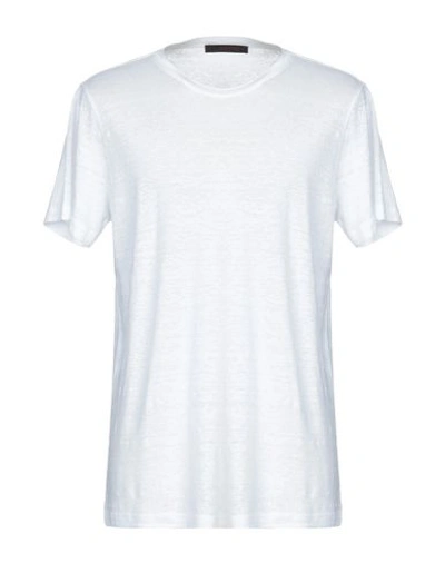 Shop Jeordie's Man T-shirt White Size Xxl Linen, Elastane