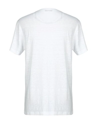 Shop Jeordie's Man T-shirt White Size Xxl Linen, Elastane