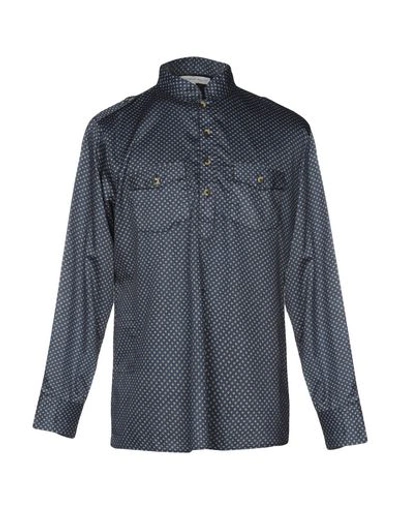 Shop Christophe Sauvat Collection Shirts In Slate Blue
