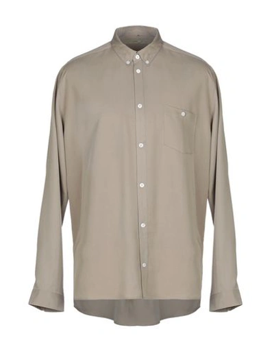 Shop Suit Solid Color Shirt In Khaki