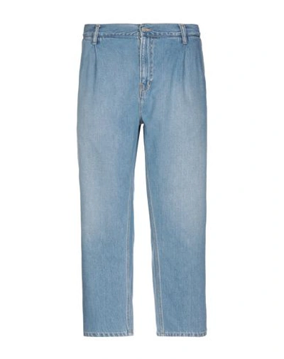 Shop Carhartt Denim Pants In Blue