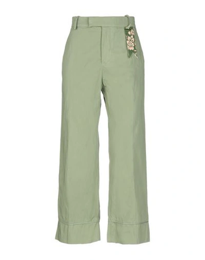 Shop The Gigi Woman Pants Military Green Size 8 Cotton, Metal