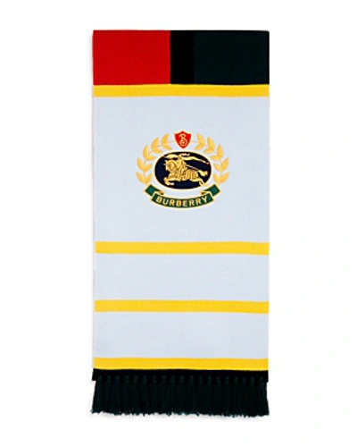 Shop Burberry Crest-patch Rugby Scarf In Multi