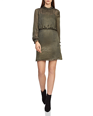 reiss renata snake burnout dress khaki