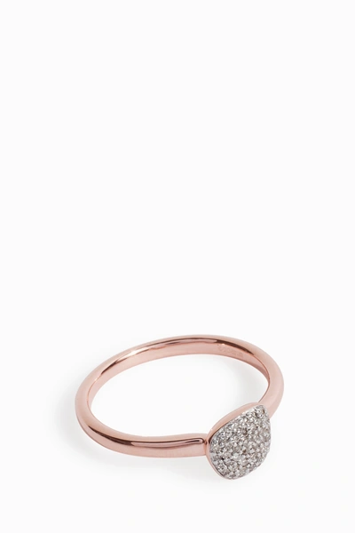 Shop Monica Vinader Nura Small Diamond Pebble Stack Ring, Ukm In Metallic