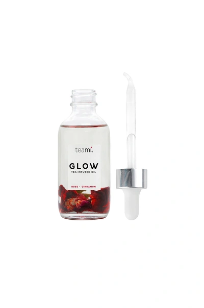 Shop Teami Blends Glow Tea Infused Facial Oil In Rose, Crystal, Cinnamon. In Rose  Crystal  Cinnamon