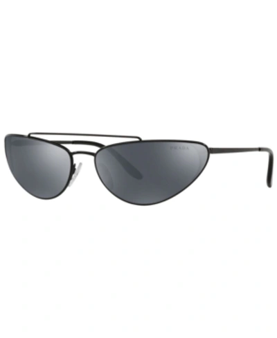Shop Prada Sunglasses, Pr 62vs 66 In Black / Grey Mirror Black