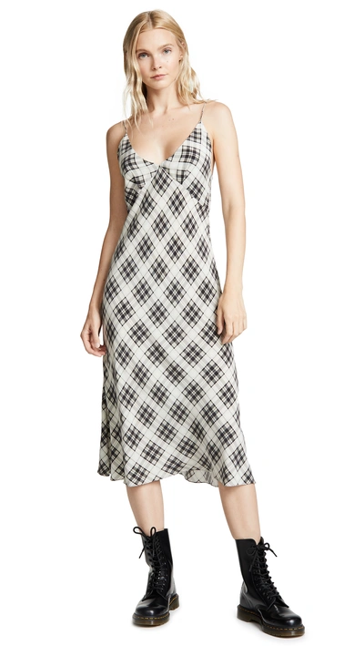 Shop Marc Jacobs Redux Grunge Bias Plaid Knee Length Dress In Ivory Multi