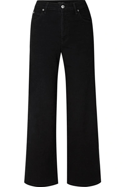 Shop Eve Denim Charlotte High-rise Wide-leg Jeans In Black