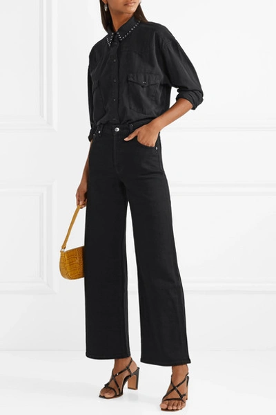 Shop Eve Denim Charlotte High-rise Wide-leg Jeans In Black