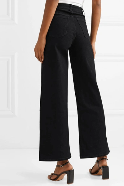 Shop Eve Denim Charlotte High-rise Wide-leg Jeans In Black