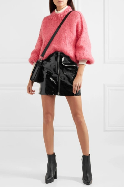Shop Rag & Bone Heidi Patent-leather Mini Skirt In Black