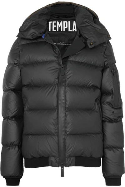 Shop Templa Membra Hooded Quilted Shell Down Jacket In Black