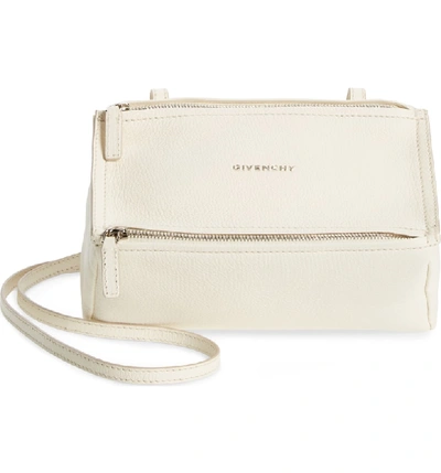 Shop Givenchy 'mini Pandora' Sugar Leather Shoulder Bag - Ivory In Off White