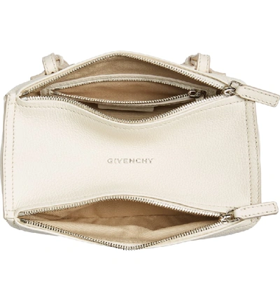 Shop Givenchy 'mini Pandora' Sugar Leather Shoulder Bag - Ivory In Off White