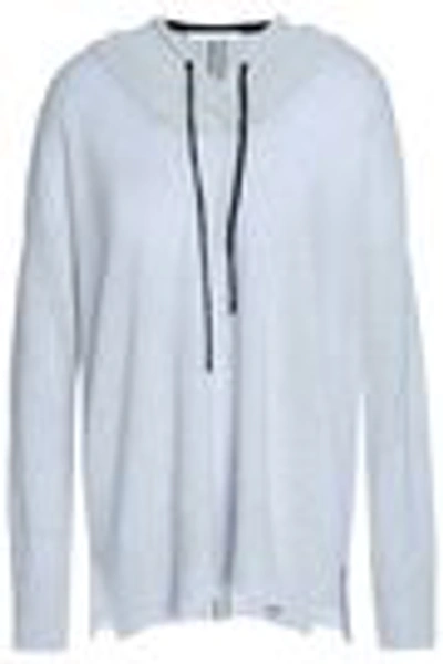 Shop Duffy Woman Neon-trimmed Cashmere Hoodie Light Gray