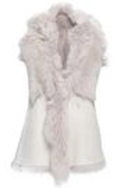 Shop Karl Donoghue Reversible Shearling Vest In Light Gray