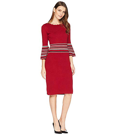 black fitted sweater dress