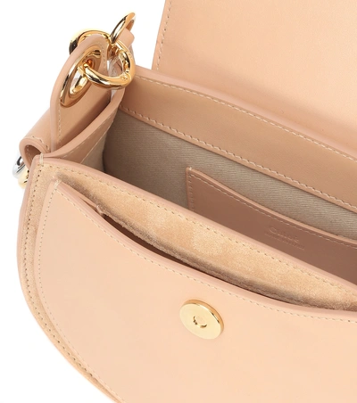 Shop Chloé Tess Small Leather Shoulder Bag In Beige