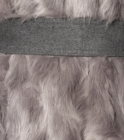 Shop Stella Mccartney Belted Faux Fur Coat In Grey