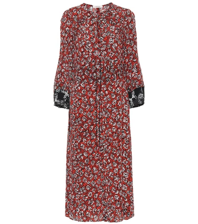 Shop Dorothee Schumacher Daydream Meadow Silk-blend Dress In Red