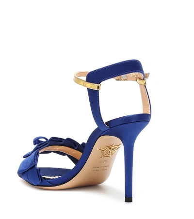 Shop Charlotte Olympia Satin Sandals In Blue