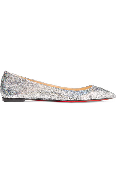 louboutin glitter flats