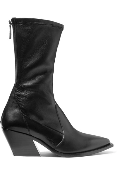 Shop Givenchy Leather Sock Boots In Black