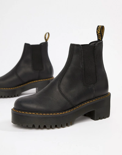 Shop Dr. Martens' Rometty Black Leather Heeled Chelsea Boots